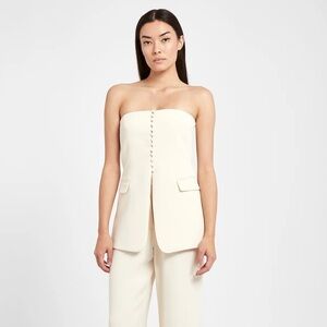 Cream Strapless Corset Top with Buttons - Bought For Bridal Event